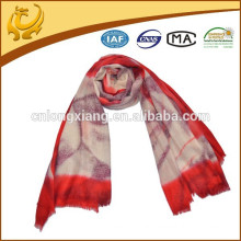 custom made SGS certificate woman cashmere shawl with fur trim
